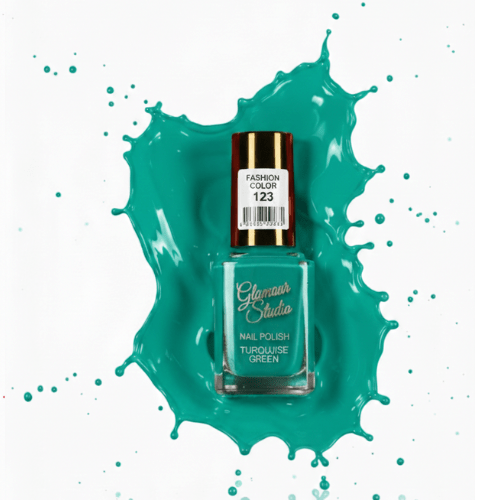 Glamour Studio Professional Nail Polish | Shade 123 Turquoise Green Fashion Color | Nikhaar International store