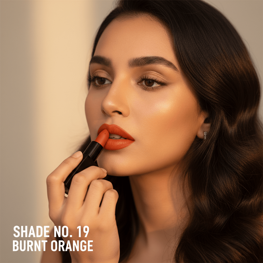 Onlyna Matte Lipstick | Shade No. 19 Burnt Orange | Long-Lasting & High Pigment | Nikhaar International Store - Image 2