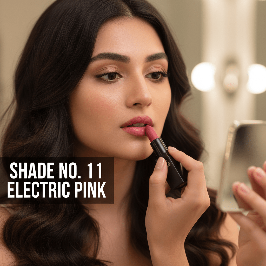 Onlyna Matte Lipstick | Shade No. 11 Electric Pink | Long-Lasting & High Pigment | Nikhaar International Store - Image 2