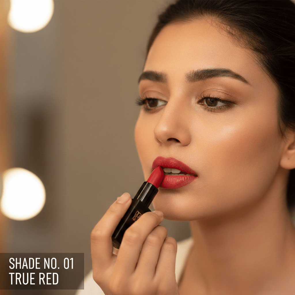 Onlyna Matte Lipstick | Shade No. 01 True Red | Long-Lasting & High Pigment | Nikhaar International Store - Image 2