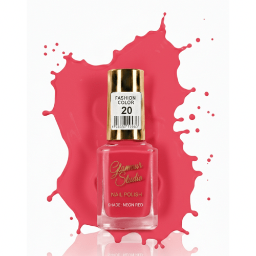 Glamour Studio Professional Nail Polish | Shade 20 Neon red Fashion Color | Nikhaar International Store