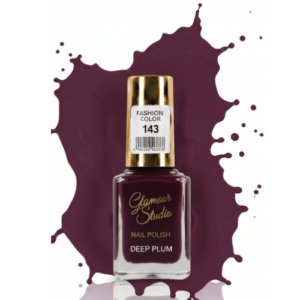Glamour Studio Professional Nail Polish | Shade 143 Deep Plum Fashion Color | Nikhaar International Store