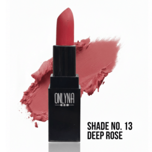 Onlyna Matte Lipstick | Shade No. 13 Deep Rose | Long-Lasting & High Pigment | Nikhaar International Store