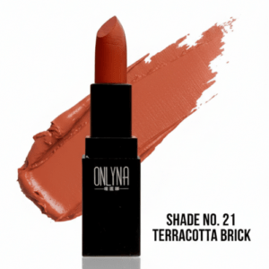 Onlyna Matte Lipstick | Shade No. 21 Terracotta Brick | Long-Lasting & High Pigment | Nikhaar International Store
