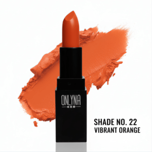 Onlyna Matte Lipstick | Shade No. 22 Vibrant Orange | Long-Lasting & High Pigment |Nikhaar International